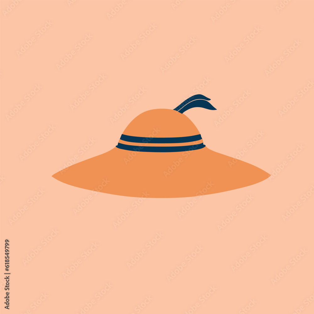straw hat vector in minimal style straw hat vector in minimal style