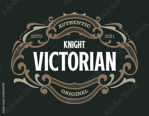 Victorian Vintage Badges Decorative Ornament Beautiful Classic Design Element