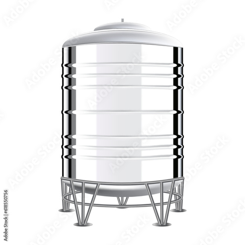 Realistic stainless steel water tanks for homes to drink and use household elements isolated on white background. vector illustration EPS 10.