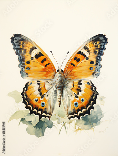 Beautiful butterfly in flight pattern wings
