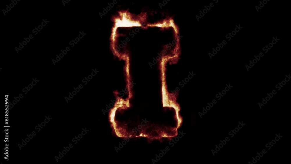 fiery font burning text fire on letters and numbers - red blue green flames - Letter i fiery font burning text fire on letters and numbers - red blue green flames - Letter i