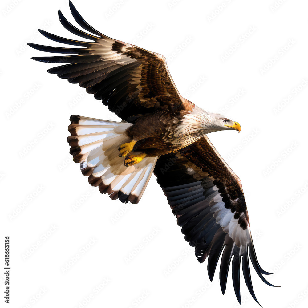 Fototapeta premium flying eagle bird, isolated on transparent background