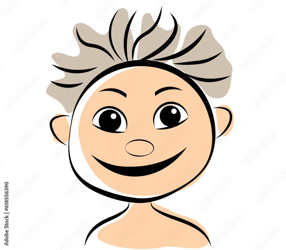 Funny boy on a white background. Vector illustration in doodle style Funny boy on a white background. Vector illustration in doodle style