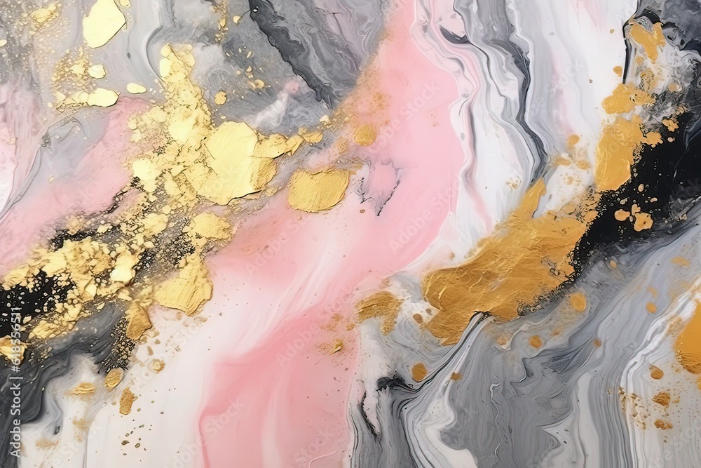 Fototapeta premium Marble abstract acrylic background. Agate ripple pattern. Gold powder.