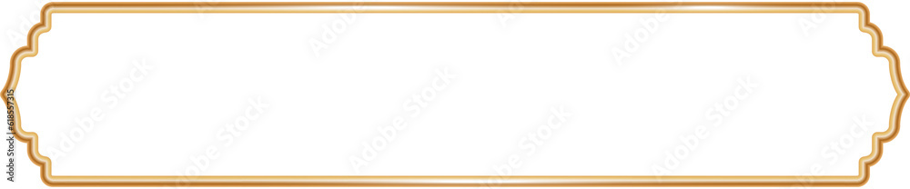 Ramadan window frame shape. Islamic golden ribbon for text. Muslim mosque panel element with ornament. Turkish tag Ramadan window frame shape. Islamic golden ribbon for text. Muslim mosque panel element with ornament. Turkish tag