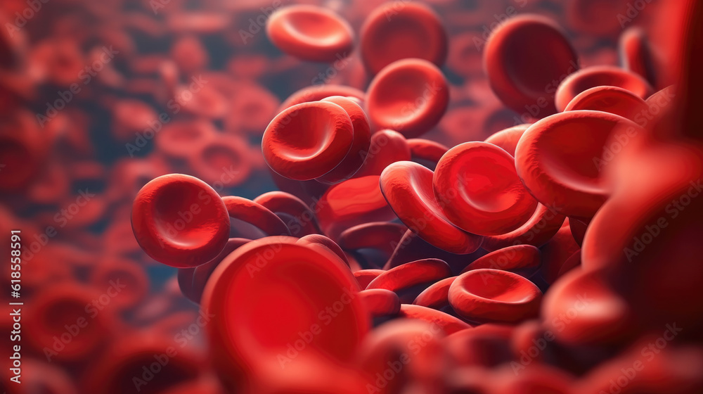 An illustration of red blood cells in the body