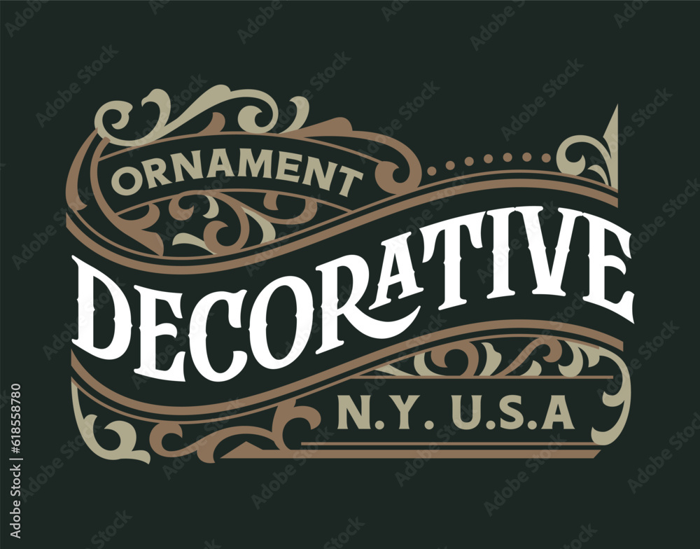 Victorian Vintage Badges Decorative Ornament Classic Design Element