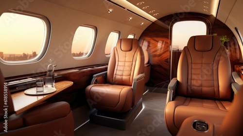 Interior luxury private jet