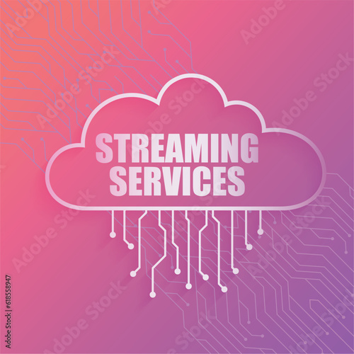 Colored streaming services concept template Vector