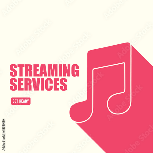 Colored streaming services concept template Vector