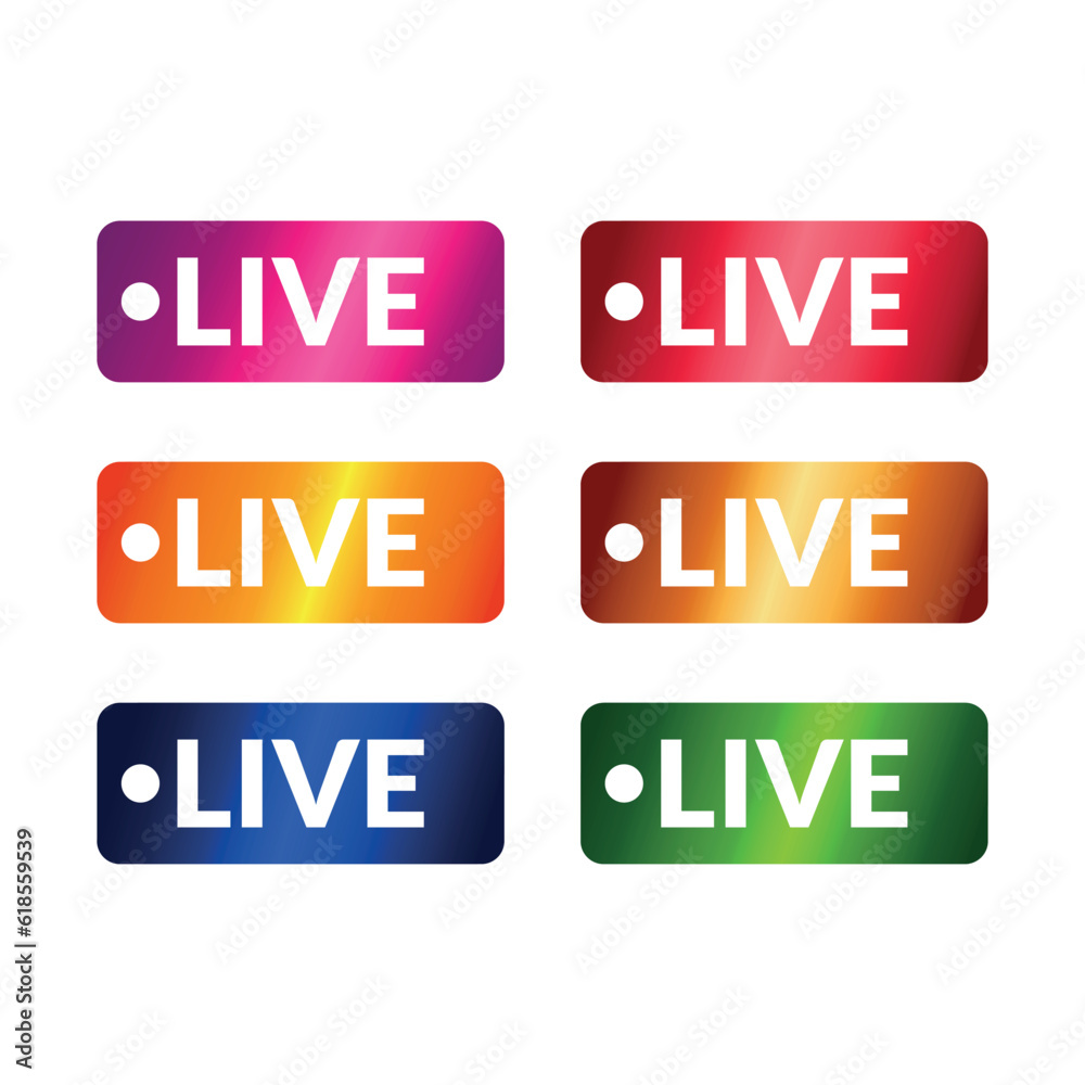 Vector set of live streaming icons Vector set of live streaming icons