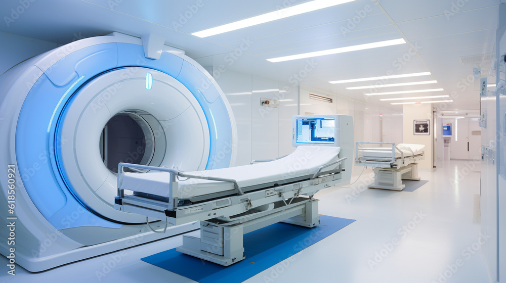 A nuclear medicine department with advanced gamma cameras and radiopharmaceutical preparation facilities Generative AI A nuclear medicine department with advanced gamma cameras and radiopharmaceutical preparation facilities Generative AI