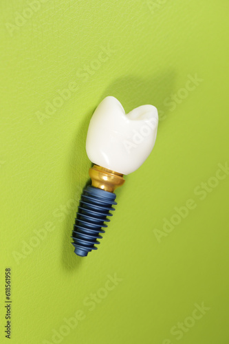 implant on green background ,