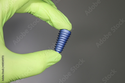 implant on green background ,
