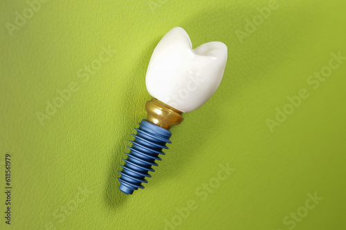 implant on green background ,