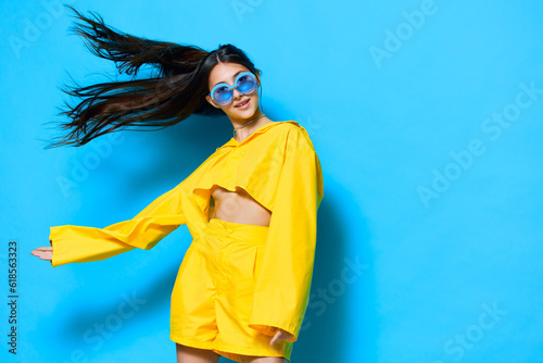 woman trendy attractive young girl yellow modern sunglasses lifestyle beautiful fashion © SHOTPRIME STUDIO