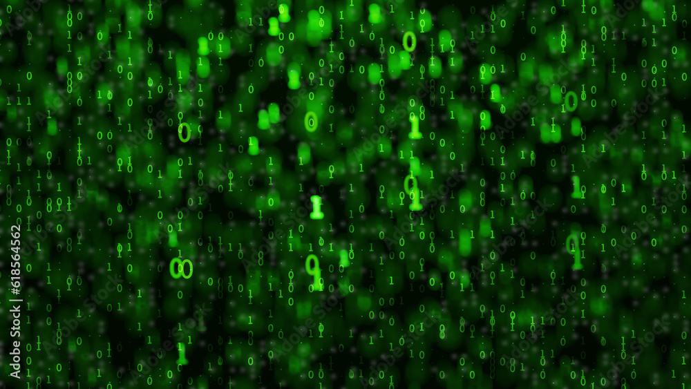 Green binary numbers background