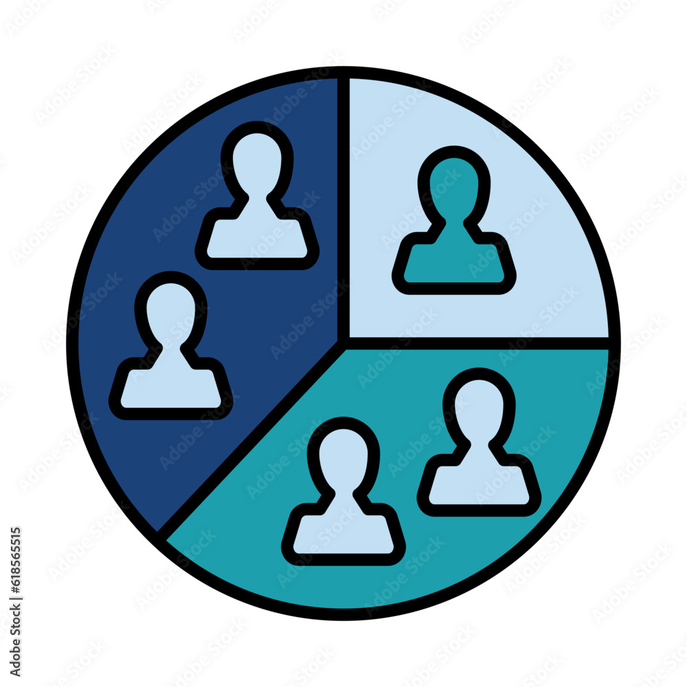 Filled Line Customer segmentation design vector icon design vector line icon svg Filled Line Customer segmentation design vector icon design vector line icon svg