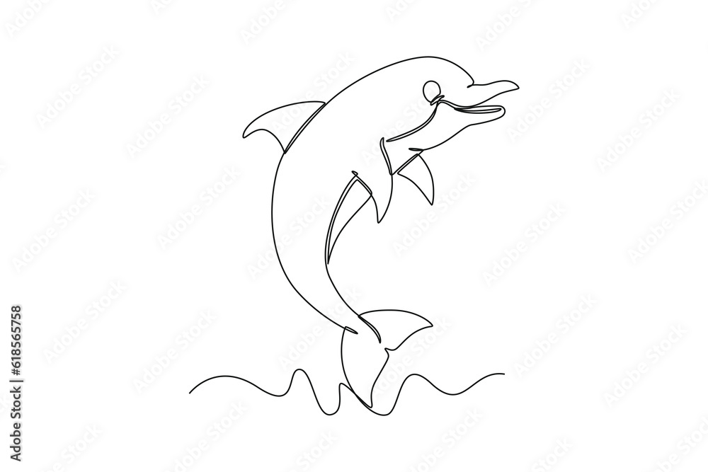 Single one line drawing Fish and wild marine animals concept. Continuous line draw design graphic vector illustration. Single one line drawing Fish and wild marine animals concept. Continuous line draw design graphic vector illustration.