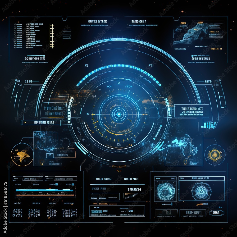 Futuristic HUD Interface Screen Design.Hud,GUI for game background design. Technology background. Digital data