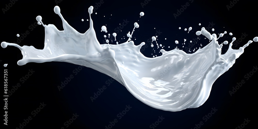 White milk splash isolated on background, liquid or Yogurt splash, Include clipping path. 3d illustration White milk splash isolated on background, liquid or Yogurt splash, Include clipping path. 3d illustration