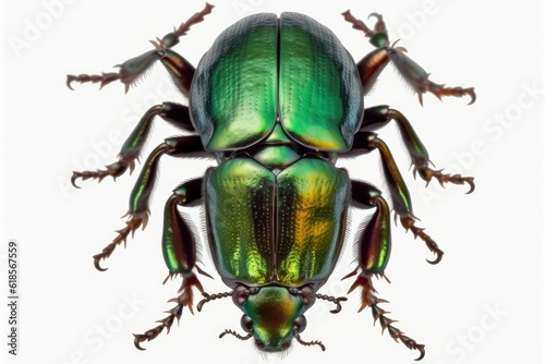 green bug isolated on white background