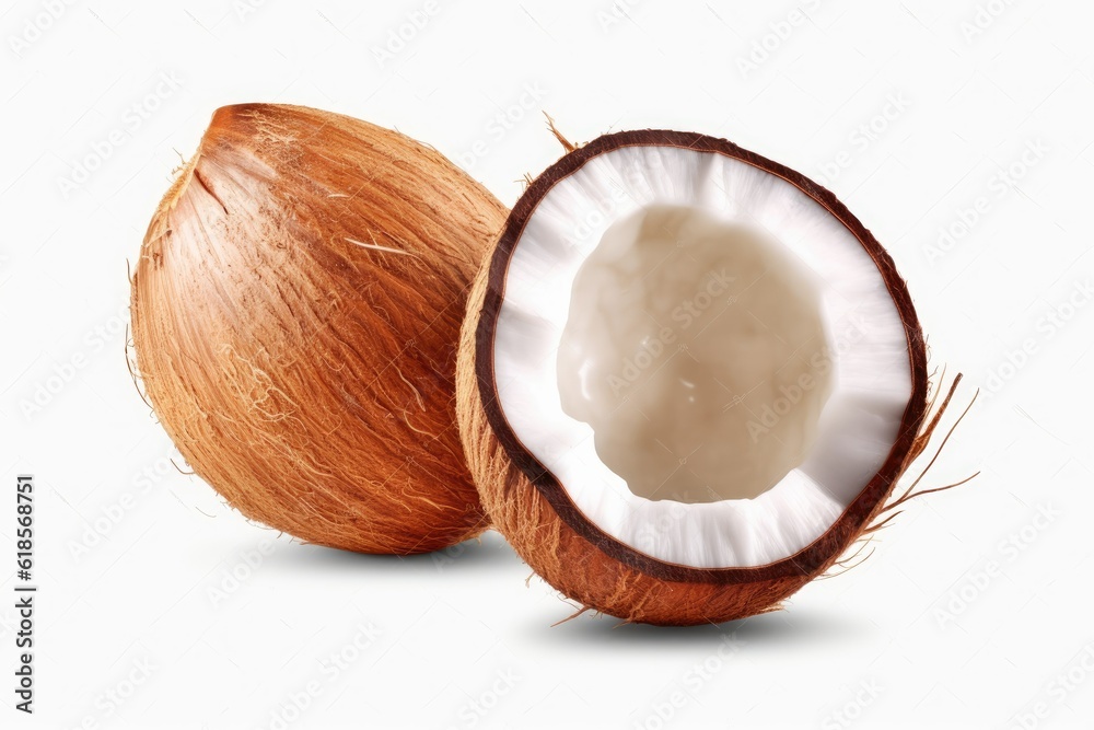 coconut on white background