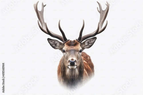 deer shot isolated on white background with 8k high resolution
