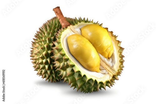 durian fruit isolated on white background with 8k high resolution