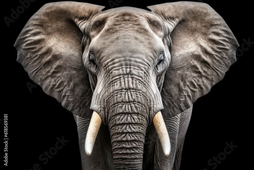 close up of elephant PNG 8k isolated on white background