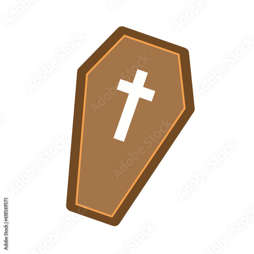 Isolated colored sarcophagus sketch icon Vector