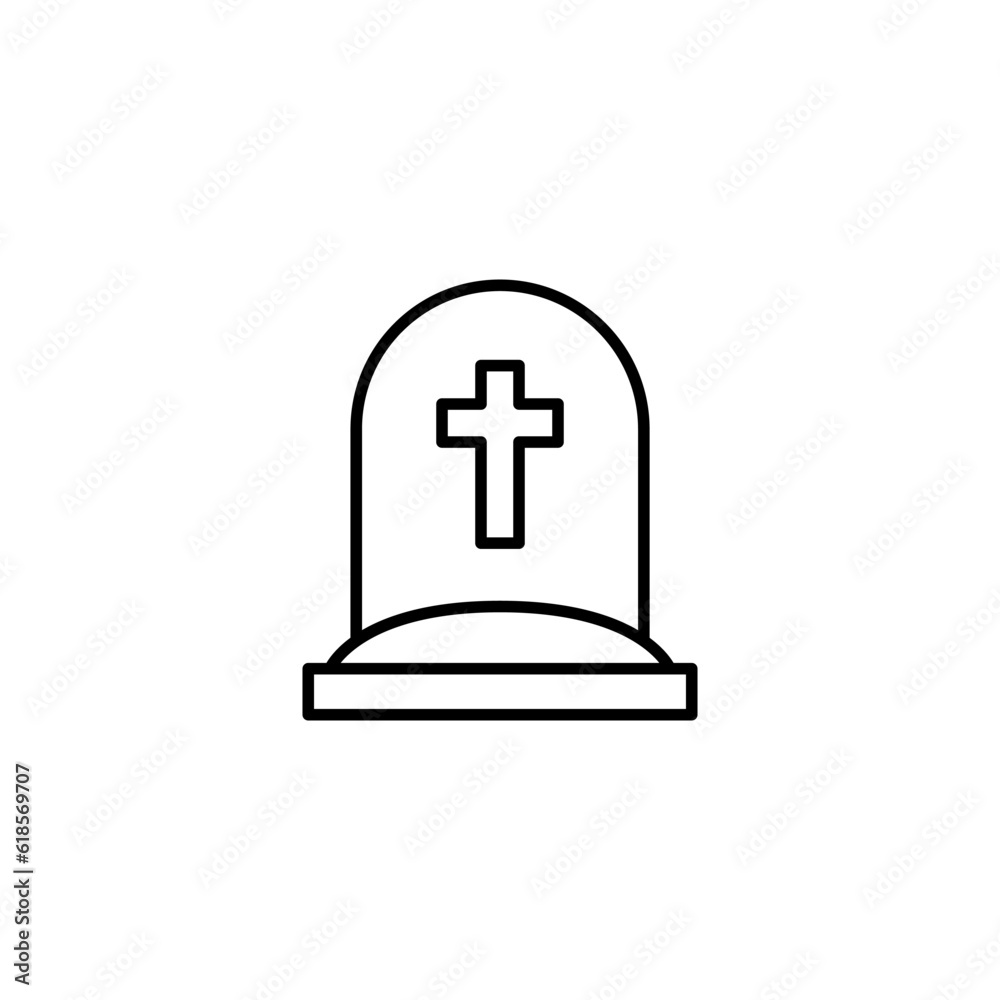 Obraz premium Tombstone line icon vector design