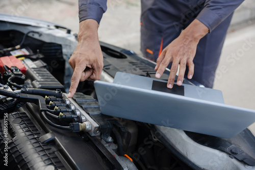 car mechanic working Engine repair and maintenance service
