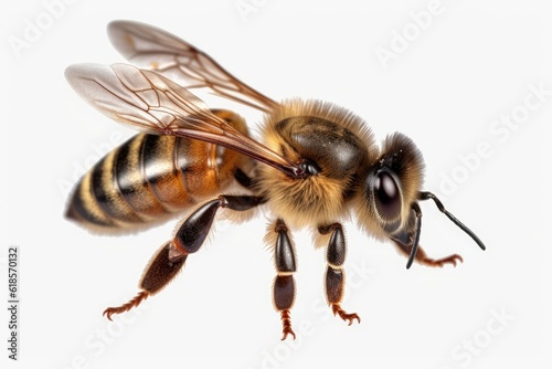 bee side pose closeup PNG 8k isolated on white background © Waqas