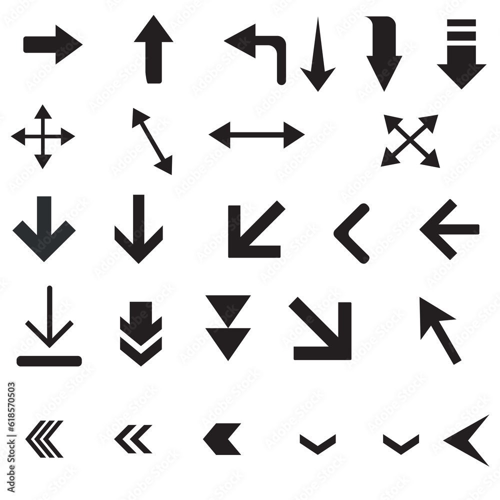 Arrows vector collection with elegant style and black color Arrows vector collection with elegant style and black color