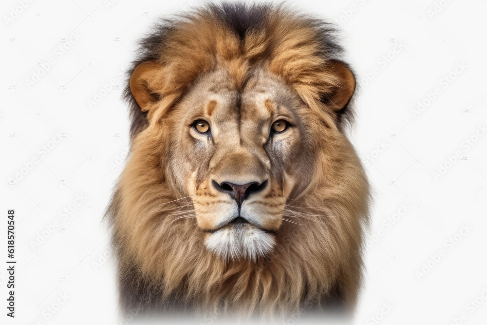 lion head PNG 8k isolated on white background