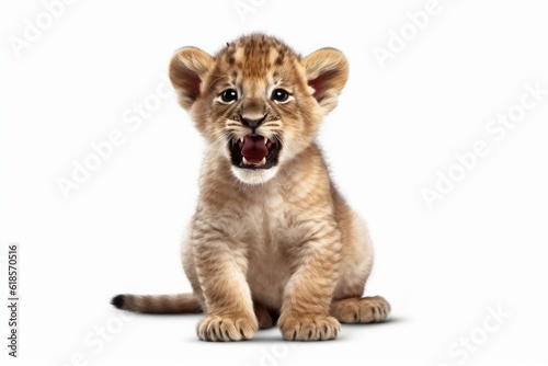 Wallpaper Mural young lion cub PNG 8k isolated on white background Torontodigital.ca