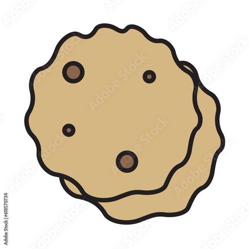 Filled Line CHIP COOKIES design vector icon design vector line icon svg