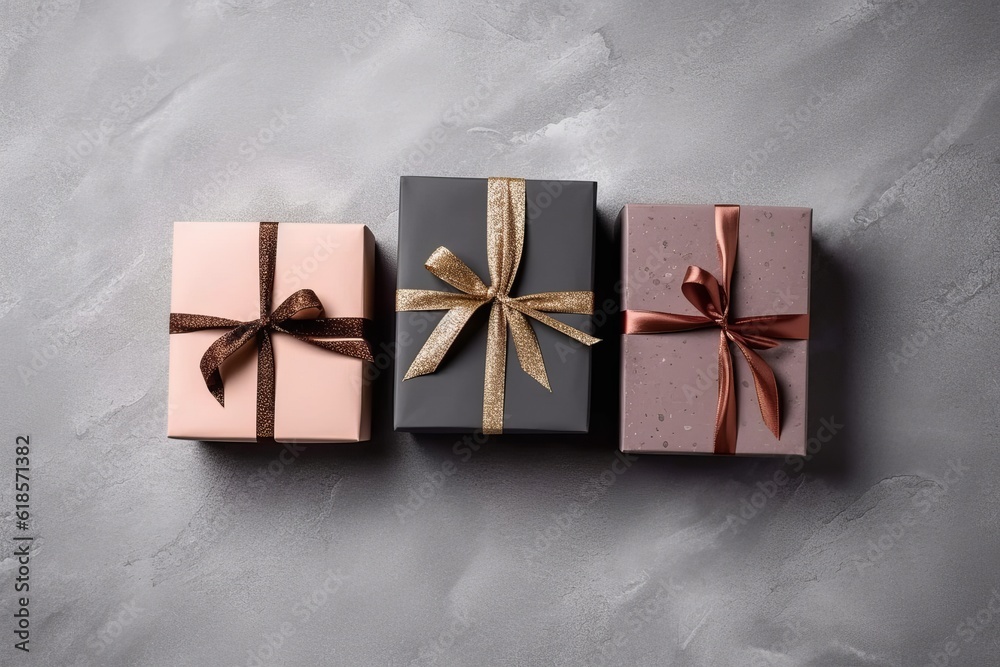 Top view gift boxes. Festive background. Christmas presents Top view gift boxes. Festive background. Christmas presents