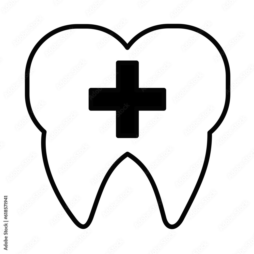 Obraz premium Solid Line DENTIST design vector icon design vector line icon svg
