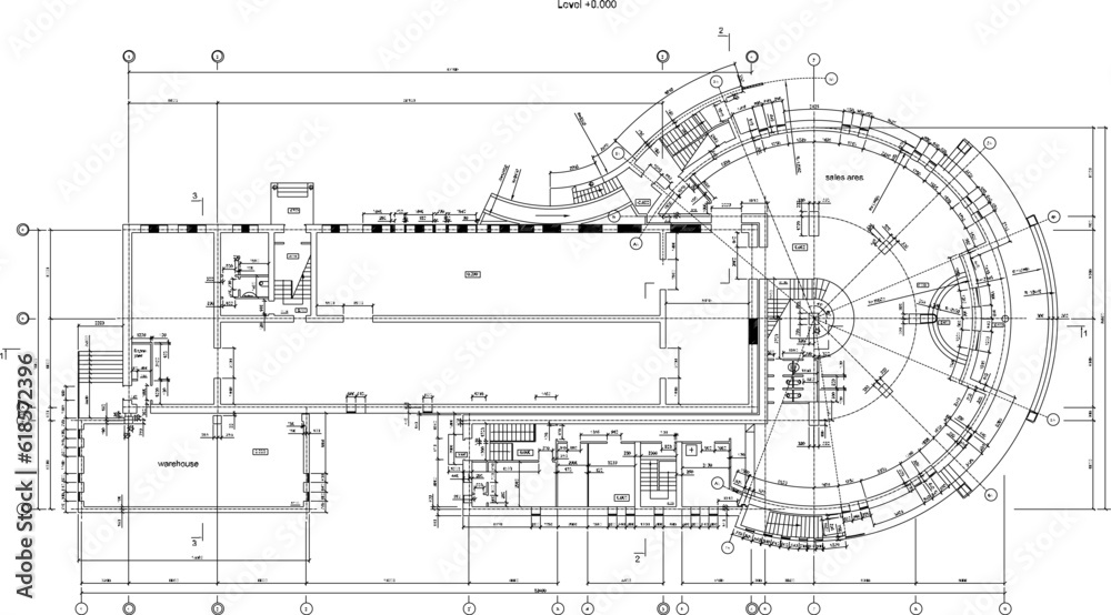 Vector sketch of architectural design illustration of a shopping center mall building in the middle of the city Vector sketch of architectural design illustration of a shopping center mall building in the middle of the city