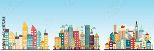 Abstract flat vector illustration of modern city.