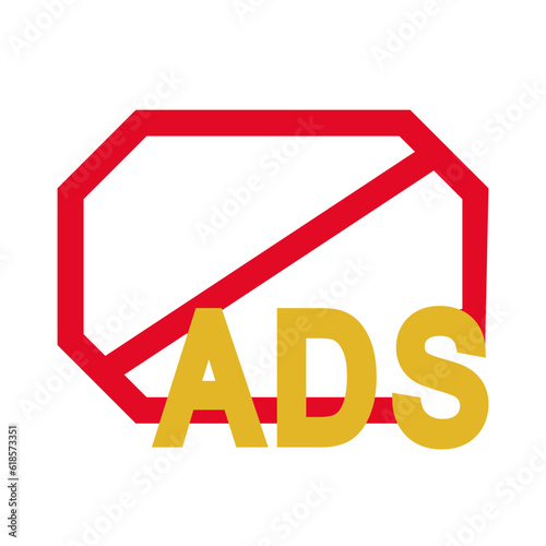 Simple Flat double line Ads Blocked design vector icon design vector line icon svg
