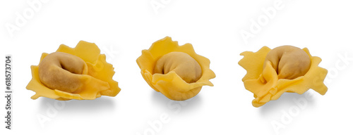 Tortellini di Valeggio: famous Italian handmade stuffed pasta from the province of Verona, also known as nodo d'amore (love knot)