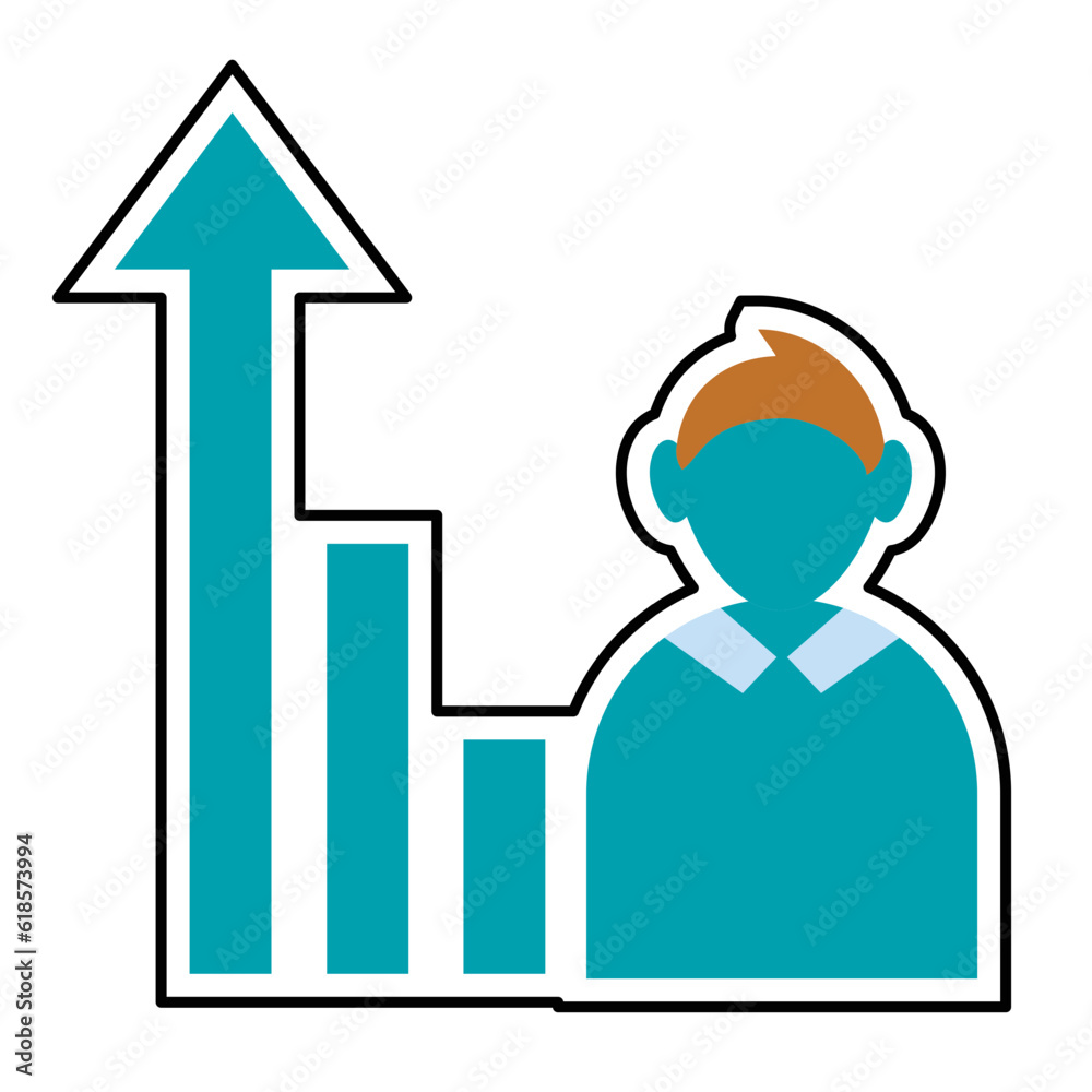 Sticker graph sales consistently up design vector icon design vector line icon svg Sticker graph sales consistently up design vector icon design vector line icon svg