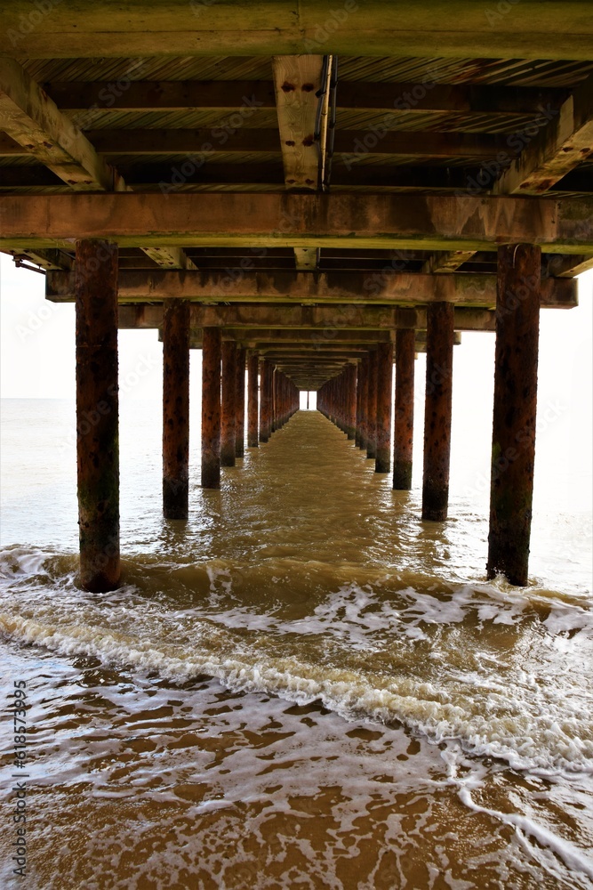 Wooden bridge over the sea