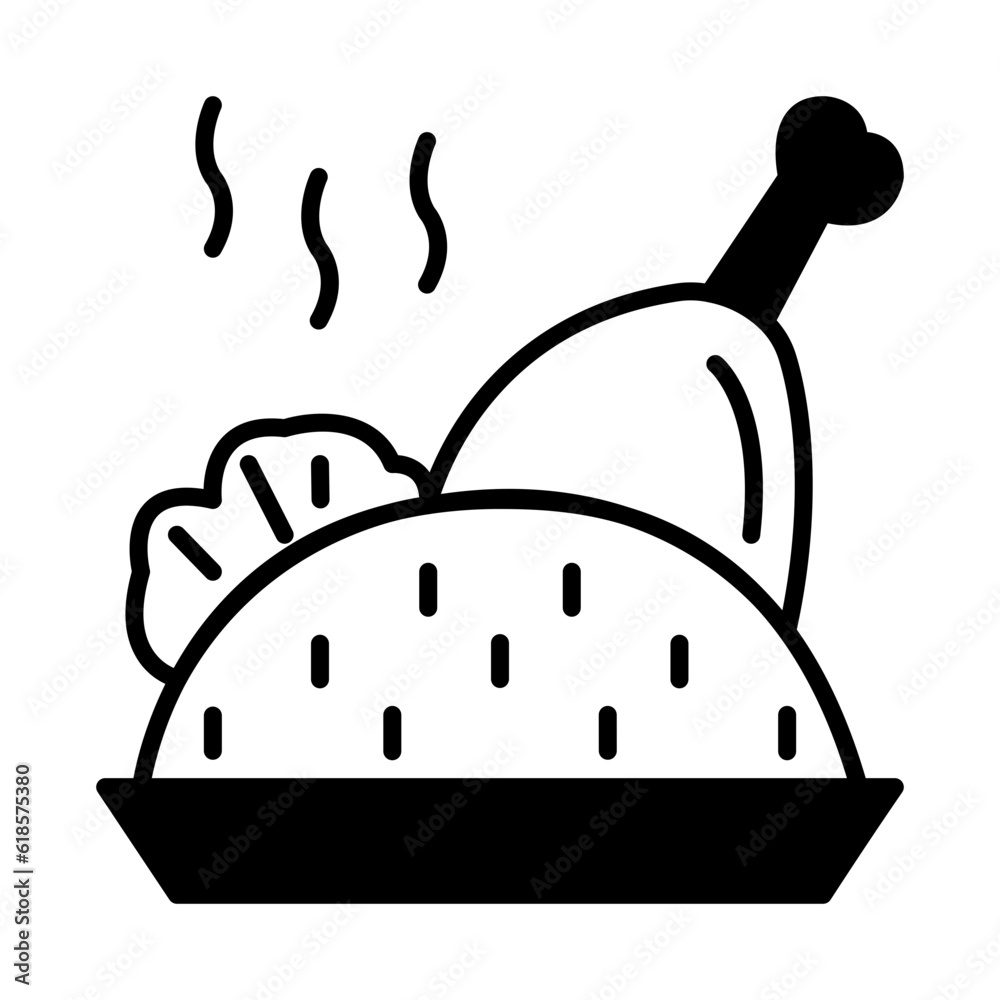Solid Line RICE and MEAT design vector icon design vector line icon svg Solid Line RICE and MEAT design vector icon design vector line icon svg
