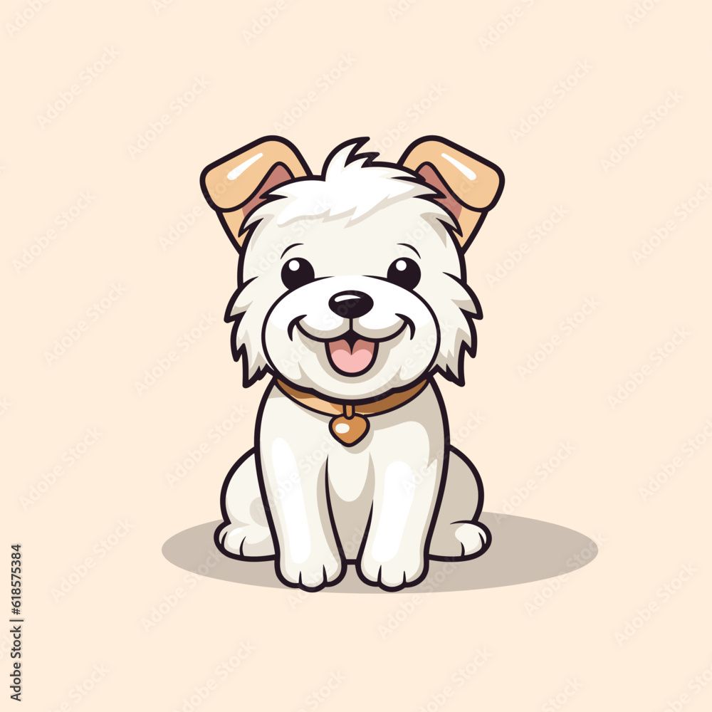 cute dog playful pose sport vector illustration