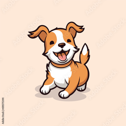 cute dog playful pose sport vector illustration