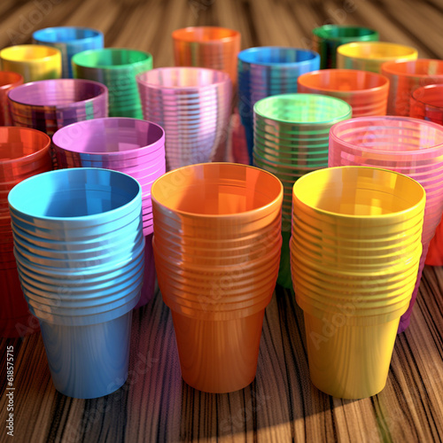plastic cup theme design illustration